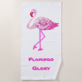 Flamants roses serviette de plage Glory (Devant)
