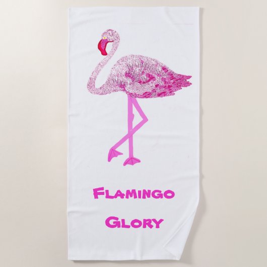 Flamants roses serviette de plage Glory (Devant)