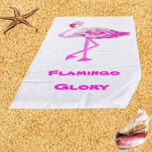 Flamants roses serviette de plage Glory