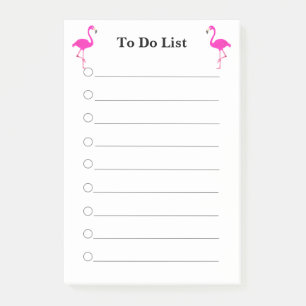 Flamants roses sur blanc bordé To Do List Post-it