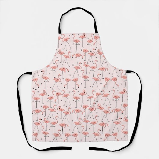Flamants roses tablier motif rose (Recto)