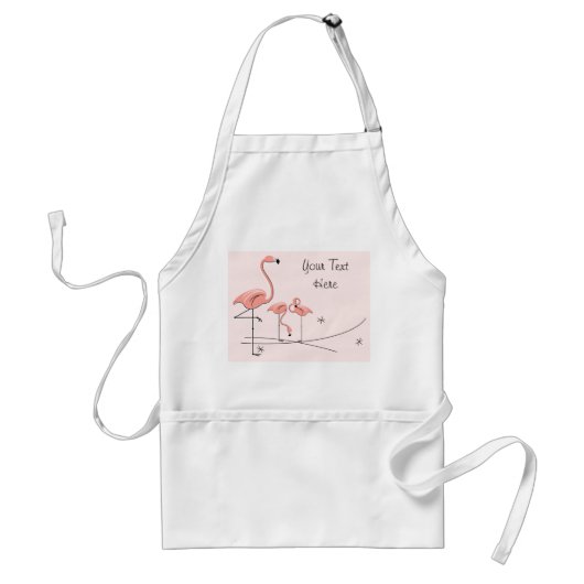 Flamants roses Trio rose 2 tablier texte (Devant)