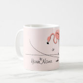 Flamants roses Trio rose 3 "Nom" mug (Devant gauche)