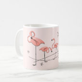 Flamants roses Trio rose 'Nom' tasse (Devant gauche)