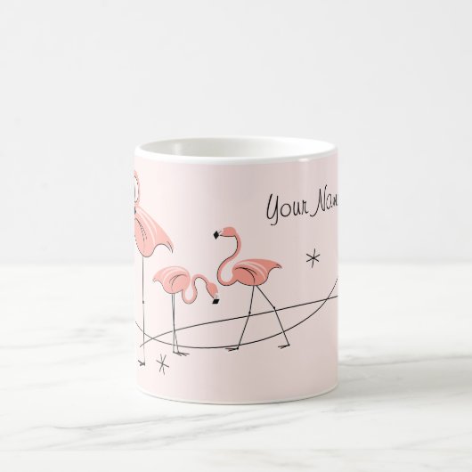 Flamants roses Trio rose 'Nom' tasse (Centre)