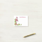 Flamants roses tropicaux et fleurs Notes post-it (Sur un bureau)
