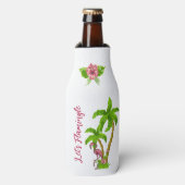 Flamants roses tropicaux et Glacière de bouteilles (Bottle Devant)