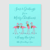 Flamants roses tropicaux Mer et salutations Cartes (Devant)