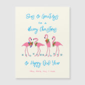 Flamants roses tropicaux Mer et salutations Cartes (Devant)