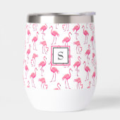 Flamants Roses Tropicaux Monogramme Initiale (Gauche)