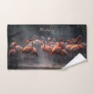 Flamants roses tropicaux nom personnalisé