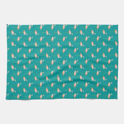 Flamants roses tropicaux roses sur serviette de cu (Horizontal)