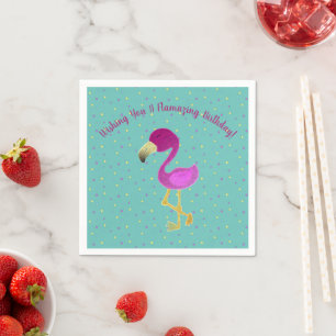 Flamazing Birthday Flamingo Servet