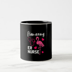 Flamazing Flamingo ER Nurse Nurse Nurse Gift Tweekleurige Koffiemok