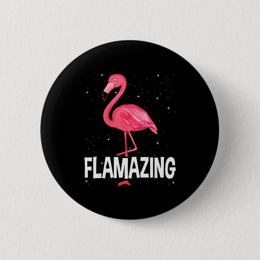 Flamazing Nk Flamingo Novelty Flamingo Lover Funny Ronde Button 5,7 Cm (Voorkant)
