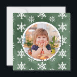 Flambeaux d'hiver Photo Nom de famille Carte de No<br><div class="desc">Winter Snowflakes Photo Nom de famille Christmas Card contient votre belle photo entourée de snowflakes et est personnalisée avec "Joyeux Noël" et votre nom de famille. Quelle belle façon d'envoyer vos salutations de vacances cette saison de Noël. Notre modèle de carte de Noël vous permet de customiser facilement votre carte....</div>