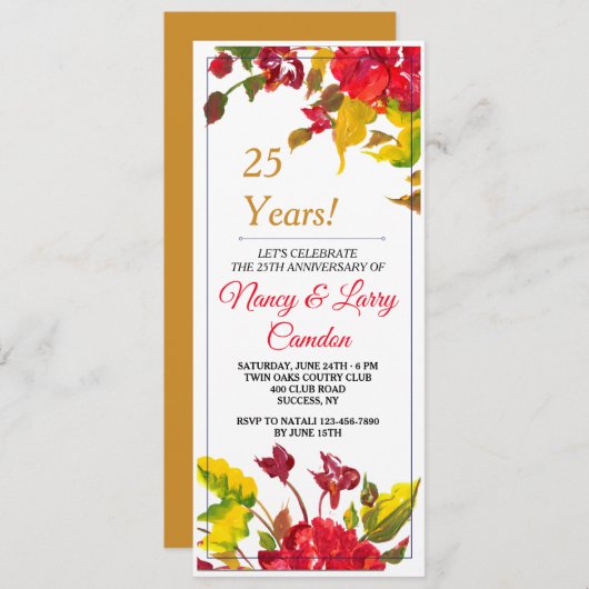 Flambée de Red 2 Invitation (Devant / Derrière)