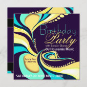 Flamboyant Exotique Invitation du parti Art Abstra (Devant / Derrière)