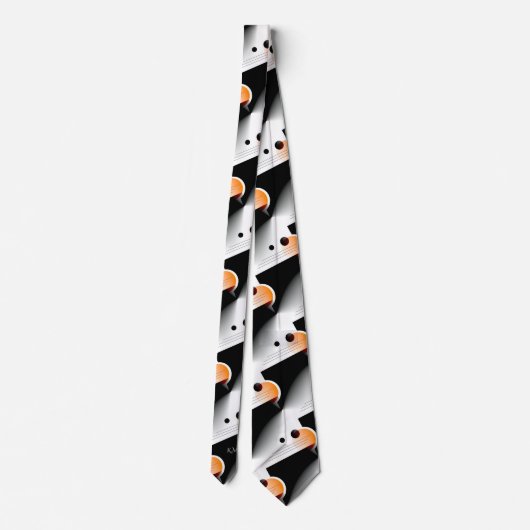 Flamboyant Modern Oranje geometrisch chique monogr Stropdas (Achterkant)