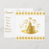 Flamboyant Tiaras Sweet 15 Invitation-Cust. Kaart (Voorkant / Achterkant)