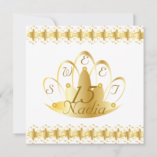 Flamboyant Tiaras Sweet 15 Invitation-Cust. Kaart (Voorkant)