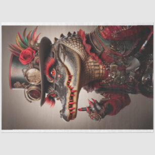 Flamboyante Steampunk Stijl Alligator Decoupage Tissuepapier