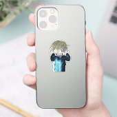 Flame bleue Chibi Sanji - Sticker style Anime (Téléphone)