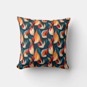 Flame Fabric Rood en blauw herhalingspatroon Kussen
