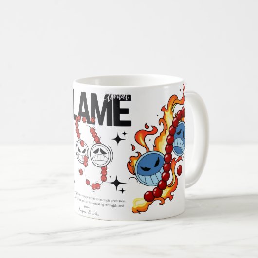🔥Flame Fist Warrior Mug – Fire Anime Coffee Cup🔥 (Devant droit)