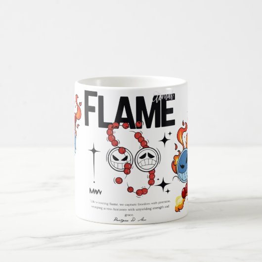 🔥Flame Fist Warrior Mug – Fire Anime Coffee Cup🔥 (Centre)