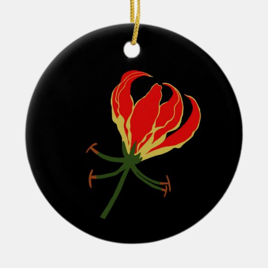 Flame Lily Keramisch Ornament (Voorkant)