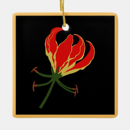 Flame Lily Keramisch Ornament (Voorkant)