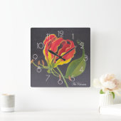 Flame Lily Vierkante Klok (Huis)