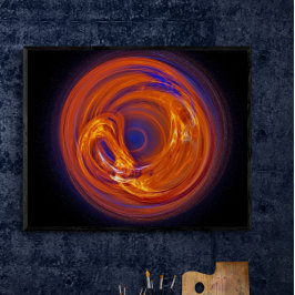 Flame Liquid Glass Abstract Fractal Art Poster Perfect Poster