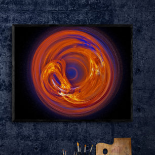 Flame Liquid Glass Abstract Fractal Art Poster Perfect Poster