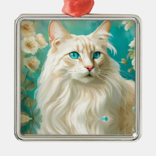 Flame Lynx Point Siamese portretkunst Metalen Ornament