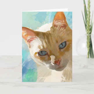 Flame Point Siamese kat Wenskaarten Kaart