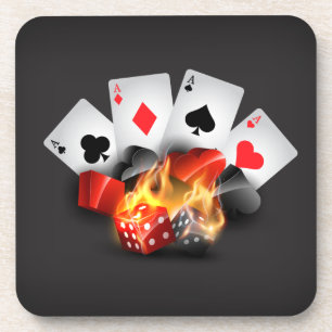 Flame Poker Casino Black Bier Onderzetter