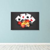Flame Poker Casino Black Canvas Afdruk (Insitu (Houten vloer))