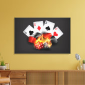 Flame Poker Casino Black Canvas Afdruk (Insitu (Woonkamer))