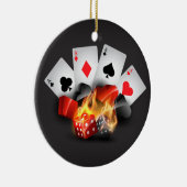 Flame Poker Casino Black Keramisch Ornament (Rechts)