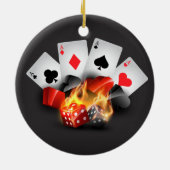 Flame Poker Casino Black Keramisch Ornament (Achterkant)