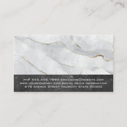 Flame Pot Logo | Marmer Visitekaartje (Achterkant)