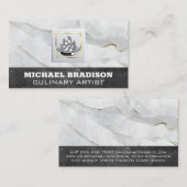 Flame Pot Logo | Marmer Visitekaartje (Voorkant / Achterkant)