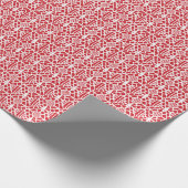 Flame Scarlett met White Crochet Lace Pattern Cadeaupapier (Hoek)