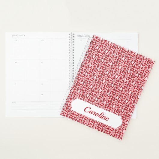 Flame Scarlett met White Crochet Lace Pattern Planner (Display)