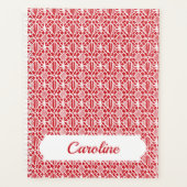 Flame Scarlett met White Crochet Lace Pattern Planner (Voorkant)