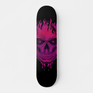 Flame Skull - Hot Pink  Skateboard