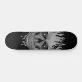 Flame Skull - Zilver Skateboard (Horizontaal)