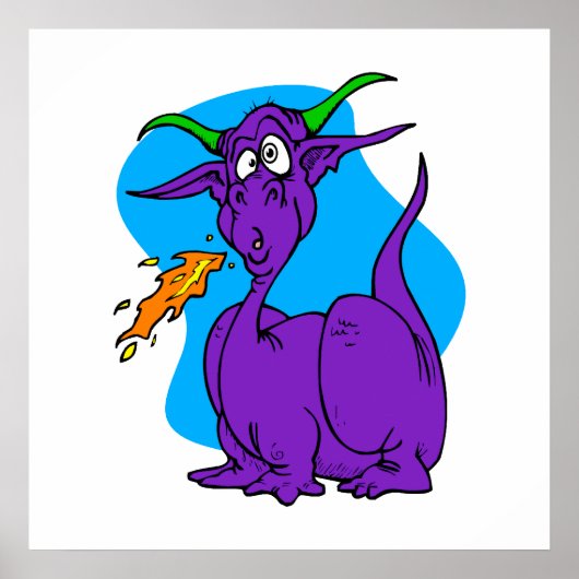 Flame Sneezer Paars Dragon Poster (Voorkant)